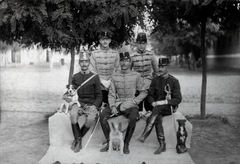 1903, Lovas Rita, dog, tableau, officer, Fortepan #131119