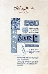 1908, Lovas Rita, műterem, fényképész, hátlap, Fortepan #131140