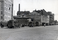 Magyarország, Budapest IX., Soroksári út, a Tinódi utcától a Dandár utca felé nézve, balra a Gizella malom. Német katonai csapatok átvonulása., 1941, Marics Zoltán, második világháború, Budapest, Fortepan #131208