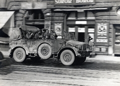 Magyarország, Budapest IX., Soroksári út 8-10., német katonai csapatok átvonulása., 1941, Marics Zoltán, második világháború, terepjáró, német katona, Budapest, Horch-márka, Horch 108, Fortepan #131209