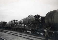 1942, Marics Zoltán, railway, airplane, second World War, wreck, Fortepan #131247