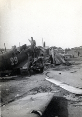 1942, Marics Zoltán, eastern front, airplane, second World War, wreck, Fortepan #131260