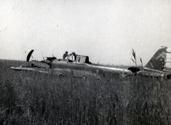 1942, Marics Zoltán, eastern front, airplane, second World War, wreck, Fortepan #131276