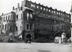 Ukrajna, Kijev, Hrescsatik sugárút a Függetlenség terénél (Majdan Nezalezsnosztyi, ekkor Kalinyin tér)., 1943, Marics Zoltán, második világháború, épületkár, Fortepan #131336