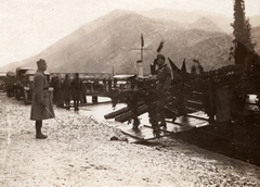 Albania, Shkodra, a háttérben takarva a Buna folyó hídja., 1917, Palotai Klára, First World War, warship, Fortepan #131664