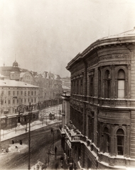 Ukrajna, Lviv, kilátás Hotel George egyik szobájából a Plosa Galicka felé., 1916, Palotai Klára, Fortepan #131678