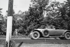 Hungary, Harkány, a gróf Benyovszky-csillagtúra résztvevője, Okolicsányi-Zsedényi László Austro-Daimler ADR típusú személygépkocsijával., 1931, Palotai Klára, automobile, Austro-Daimler-brand, Fortepan #131741