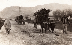 Albania, Shkodra, a mai Rruga Pazarit, a Buna folyó felé vezető út., 1917, Palotai Klára, muslim, hackery, burqa, Fortepan #131828