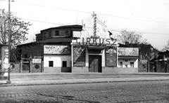 Magyarország, Városliget, Budapest XIV., Állatkerti körút, Fővárosi Nagycirkusz., 1952, Samodai József Zuglói Helytörténeti Műhely, Budapest, felirat, cirkusz, Fortepan #131930