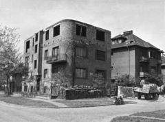 Magyarország, Budapest XIV., Torontál utca - Gyertyán utca sarok., 1960, Samodai József Zuglói Helytörténeti Műhely, Budapest, sarokház, építőanyag, Fortepan #132008