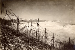 Olaszország, Valsugana (Sugana Völgy), háttérben a Cima d'Asta., 1916, Barják András, első világháború, drótakadály, Fortepan #132131