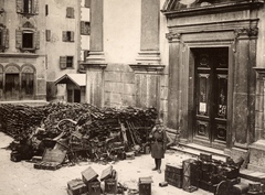 Italy, jobbra a plébániatemplom (az 1963. október 9-i szökőárban elpusztul)., 1917, Barják András, First World War, vanished building, Fortepan #132133