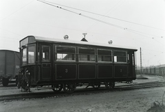 Hungary, Budapest IX., Vágóhíd vontatási telep. »A BHÉV P I típusú, C 73 pályaszámú, pótkocsija. Gyártás: Weitzer János Gép-, Waggongyár és Vasöntöde Rt., Arad, 1896.« Leltári jelzet: 400, 1930, Magyar Műszaki és Közlekedési Múzeum / Archívum / Negatívtár / BHÉV gyűjteménye, BHÉV-organisation, Budapest, Fortepan #132427