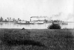 Magyarország, Leányfalu gőzös., 1910, Torjay Valter, zászló, malom, hajómalom, hajókémény, Kossuth/Leányfalu/Rigó/Ferenc Ferdinánd Főherceg hajó, Fortepan #13280