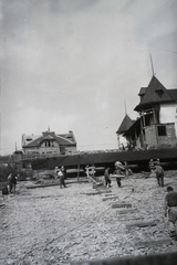 Magyarország, Budapest III., Árpád fejedelem útja 50., Asboth hajóépítő telep, az AT 50/2 légcsavaros hajó vízre bocsátás előtt 1947. szeptember 21-én. Leltári jelzet: 984, 1947, Magyar Műszaki és Közlekedési Múzeum / Történeti Fényképek Gyűjteménye / Asboth Oszkár gyűjteménye, Budapest, hajóépítés, Fortepan #132841