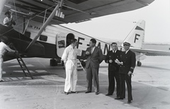 Magyarország, Budaörsi repülőtér, Budapest XI., az Air France Potez 620 típusú, 14 üléses, 2x920 LE-s, 6-R K 14 Kuirs motorral készült repülőgépe. A kapitány Újváry László pilóta. Leltári jelzet: 29157, 1938, Magyar Műszaki és Közlekedési Múzeum / Archívum / Negatívtár / Kolbányi Géza gyűjteménye, repülőgép, Budapest, lajstromjel, Fortepan #132871