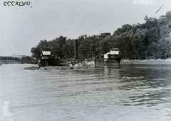 Magyarország, Óbuda, Budapest III., Óbudai Duna-ág, jobbra a Hajógyári-sziget. Leltári jelzet: 21662, 1938, Magyar Műszaki és Közlekedési Múzeum / Történeti Fényképek Gyűjteménye / Óbudai Hajógyár gyűjteménye, Budapest, Fortepan #133103