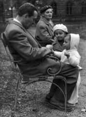 1959, Tőry Klára, bench, kids, man, Fortepan #133417