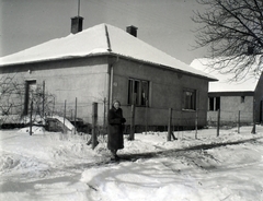 Magyarország, Pécs, Dobó István utca., 1955, Varga Csaba dr., lakóház, hó, Fortepan #133455