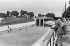 Hungary,Lake Balaton, Siófok, Sió-csatorna és zsilip., 1957, Chuckyeager tumblr, canal, Fortepan #133686