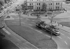 Hungary, Budapest VI., Nyugati (Marx) tér a Teréz (Lenin) körút felé nézve, jobbra a Jókai utca torkolata., 1974, Chuckyeager tumblr, commercial vehicle, tram, Citroën-brand, roundabout, Budapest, Fortepan #133791