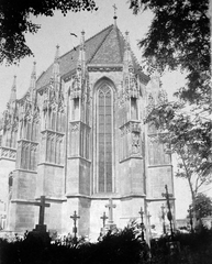 Austria, Bad Deutsch-Altenburg, Mária mennybemenetele templom., 1908, Fortepan, architecture, gothic, tracery, pointed arch, Fortepan #13397