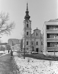 Magyarország, Tabán, Budapest I., Alexandriai Szent Katalin-templom., 1967, Fortepan, tél, templom, Budapest, Fortepan #1344