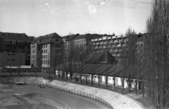 Magyarország, Budapest XI., BEAC pálya a BME kollégiumának ablakából a Váli utca felé nézve., 1972, Bercsényi Kollégium Fotókör, Budapest, Fortepan #134434