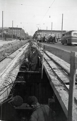 Magyarország, Budapest V., az újjáépülő Margit híd a déli oldal átadása után., 1947, Bujdosó Géza, Budapest, munkás, Fortepan #134482