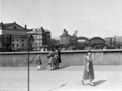 Csehország, Prága, főpályaudvar (Hlavní nádraží)., 1958, Ladinek Viktor, Csehszlovákia, szecesszió, pályaudvar, helységnév tábla, Art Nouveau, Josef Fanta-terv, Fortepan #134841