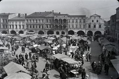 Csehország, Nový Jičín, Masarykovo náměstí (ekkor Hlavní náměstí)., 1932, Lőrinczi Ákos, Csehszlovákia, piac, Fortepan #134895