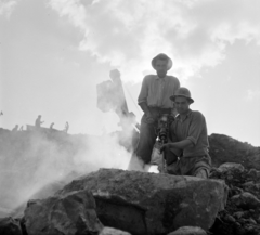 Romania,Transylvania, a Felsőfernezelyi víztározó gátjának építkezése a Firiza folyón, Nagybányától északra., 1962, Sütő András örökösei, Új Élet szerkesztőség, Fortepan #135811