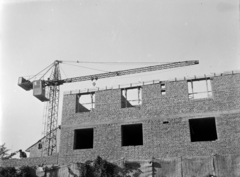 1965, Sütő András örökösei, Új Élet szerkesztőség, construction, crane, Fortepan #135906