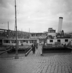 Ausztria, Linz, Duna-part, balra az "Alte Brücke" (később a Nibelungenbrücke épült a helyén)., 1928, Fortepan/Album020, Fortepan #136011