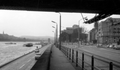 Magyarország, Budapest V.,Budapest I., az Erzsébet híd pesti hídfőjétől a Széchenyi Lánchíd felé nézve., 1972, Fortepan/Album020, Fiat-márka, RAF-márka, Oldsmobile-márka, Fiat 600, Budapest, Fortepan #136045