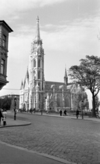 Magyarország, budai Vár, Budapest I., Mátyás-templom a Tárnok utcából nézve., 1967, Fortepan/Album020, Budapest, Fortepan #136098