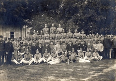 Szlovákia, Kékkő, az ülő sorban balról az ötödik id. Köhler István, a budapesti Tűzoltó Múzeum alapítója., 1930, Poór László, tűzoltó, Fortepan #136115