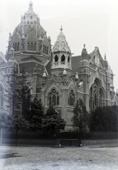 Magyarország, Szeged, Új zsinagóga a Hajnóczy utca - Jósika utca sarokról nézve., 1928, Révay Péter, zsinagóga, zsidóság, eklektikus építészet, Baumhorn Lipót-terv, Fortepan #136211