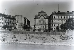 Szlovákia, Pozsony, Duna-part, jobbra a Koronázási domb tér (később Námestie Ľudovít Štúr), Vigadó (Redoute)., 1939, Révay Péter, középület, Komor Marcell-terv, Első Szlovák Köztársaság, neoklasszicizmus, Jakab Dezső-terv, Fortepan #136251