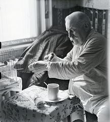 1935, Révay Péter, old person, breakfast, Fortepan #136256