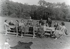 1935, Révay Péter, band, table society, lawn, Fortepan #136263