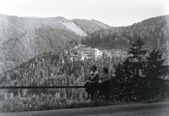 Ausztria, Semmering, Palace Sanatorium., 1936, Révay Péter, korláton ülni, Fortepan #136286