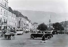 Ausztria, Leoben, Hauptplatz., 1932, Révay Péter, autóbusz, automobil, Philips-márka, Fortepan #136344