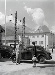 Németország, Garmisch-Partenkirchen, a felvétel a vasútállomásnál készült., 1936, Révay Péter, Fortepan #136429