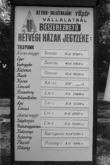 1975, Vészi Ágnes, faház, Tüzép, árjegyzék, Fortepan #136580