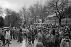 Magyarország, Budapest V., Dunakorzó, háttérben az Erzsébet híd., 1990, Vészi Ágnes, Budapest, Fortepan #136619