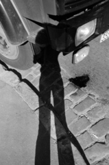 France, Nanterre, Rue des Fontenelles., 1974, Vészi Ágnes, shadow, shadow selfie, Fortepan #136693