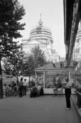 Franciaország, Párizs, Place de la Sorbonne, szemben a Sorbonne temploma (Église de la Sorbonne)., 1975, Vészi Ágnes, templom, katolikus, kápolna, klasszicizmus, állvány, Jacques Lemercier-terv, Fortepan #136754