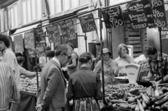 1975, Vészi Ágnes, price tag, market, vegetables, Fortepan #136770