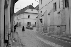 Románia,Erdély, Segesvár, Strada Octavian Goga a Piata Hermann Oberth felé nézve., 1983, Vészi Ágnes, Fortepan #136839